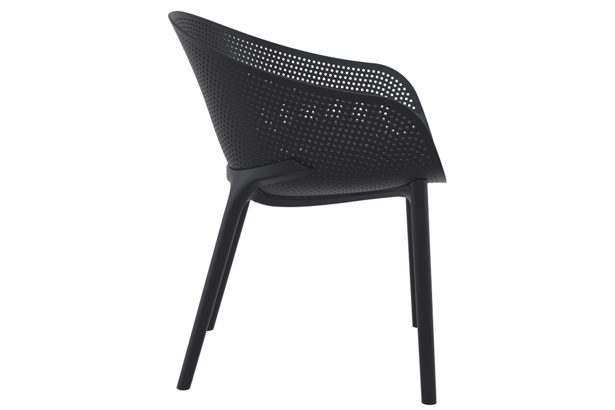 Chaises design empilables noires int�rieur / ext�rieur (lot de 4) OSKOL