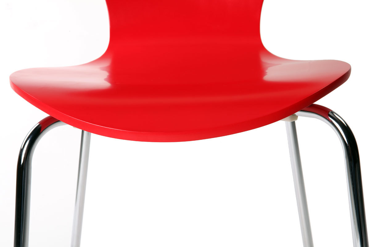 Chaises design empilables rouges (lot de 2) NEW ABIGAIL