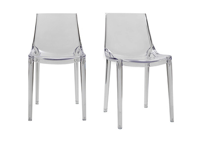 Chaises design empilables transparentes intérieur - extérieur (lot de 2) YZEL