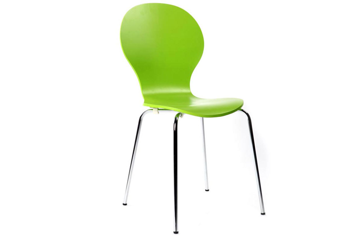 Chaises design empilables vertes pomme (lot de 2) NEW ABIGAIL