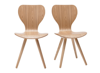 Chaises design en fr&ecirc;ne (lot de 2) NORDECO