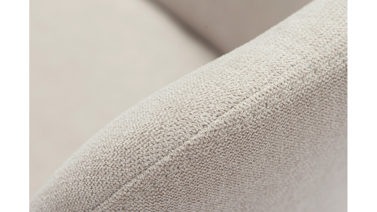 Chaises design en tissu effet velours beige naturel et mtal noir (lot de 2) CULT