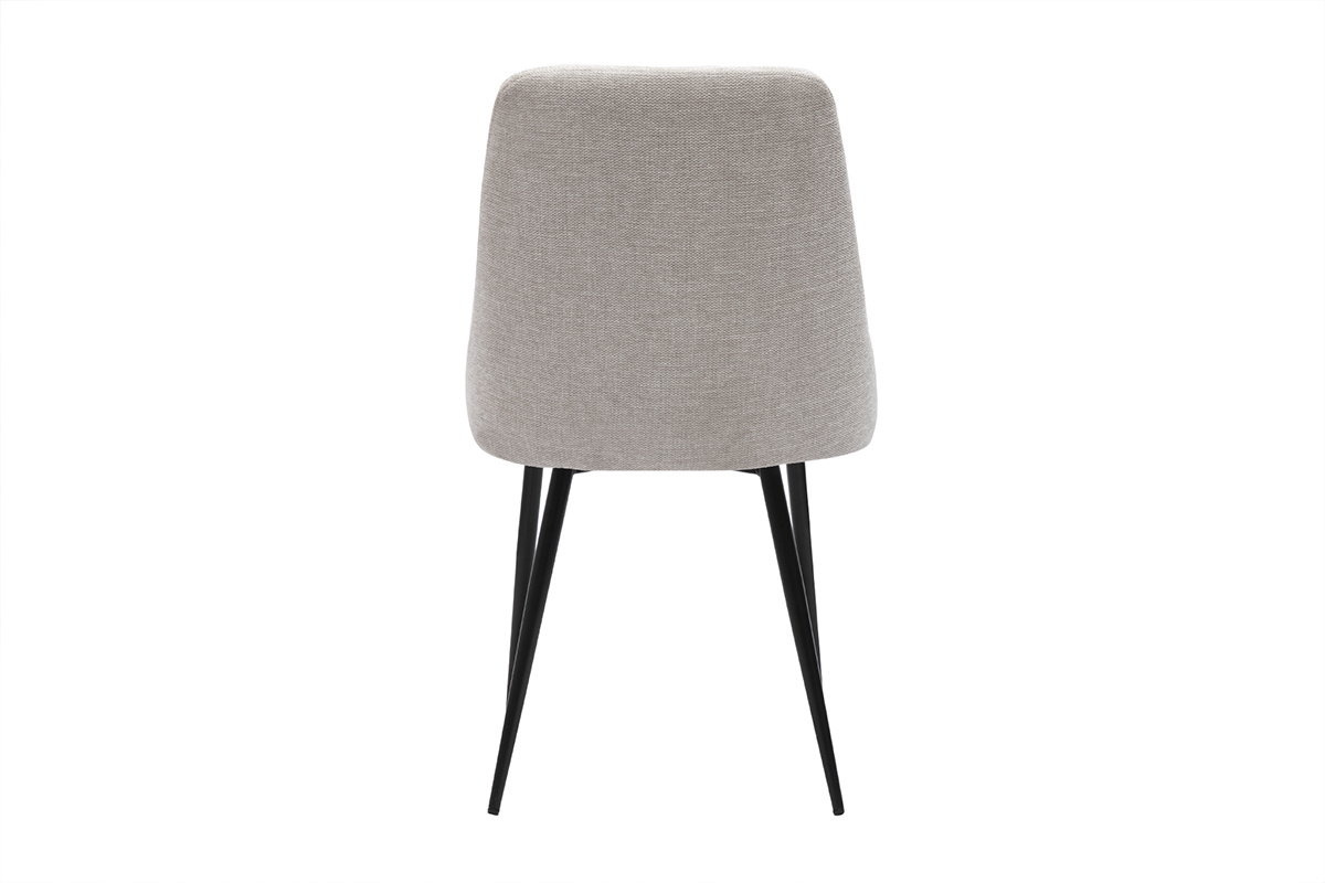 Chaises design en tissu effet velours beige naturel et mtal noir (lot de 2) CULT