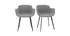 Chaises design en tissu effet velours gris (lot de 2) SAKE