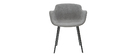 Chaises design en tissu effet velours gris (lot de 2) SAKE