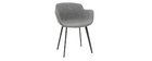 Chaises design en tissu effet velours gris (lot de 2) SAKE