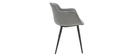 Chaises design en tissu effet velours gris (lot de 2) SAKE
