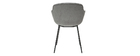 Chaises design en tissu effet velours gris (lot de 2) SAKE