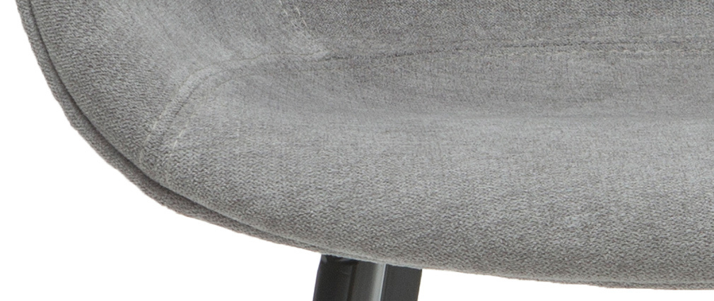 Chaises design en tissu effet velours gris (lot de 2) SAKE