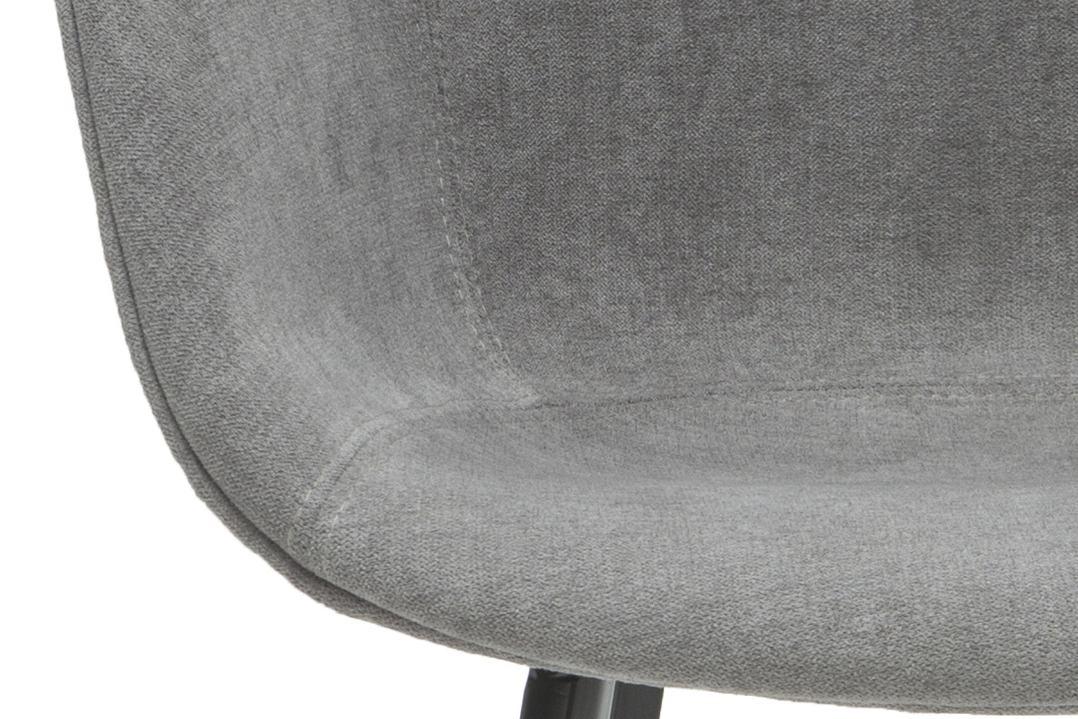 Chaises design en tissu effet velours gris et mtal noir (lot de 2) SAKE