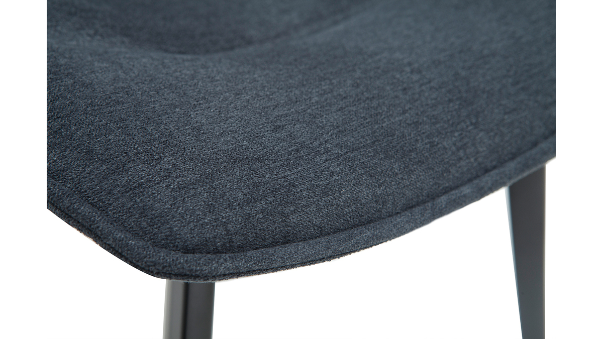 Chaises design en tissu effet velours gris fonc et mtal noir (lot de 2) PARKER