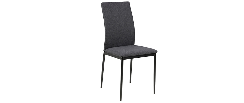 Chaises design en tissu gris anthracite (Lot de 4) LUCKY