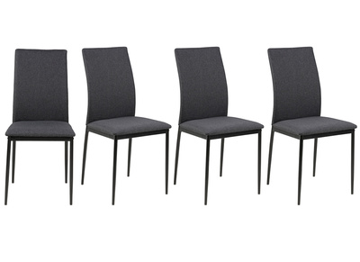 Chaises design en tissu gris anthracite (Lot de 4) LUCKY