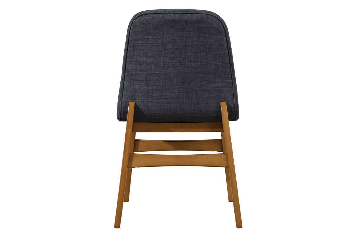 Chaises design en tissu gris anthracite et bois fonc (lot de 2) JUKE