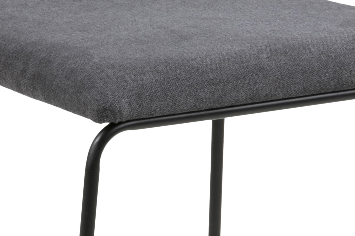 Chaises design en tissu gris et m�tal noir (lot de 2) FLORE