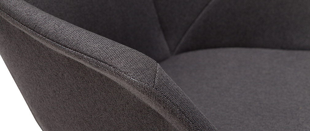 Chaises design en tissu gris fonc� et m�tal (lot de 2) TAYA
