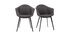 Chaises design en tissu gris fonc&eacute; et m&eacute;tal (lot de 2) TAYA
