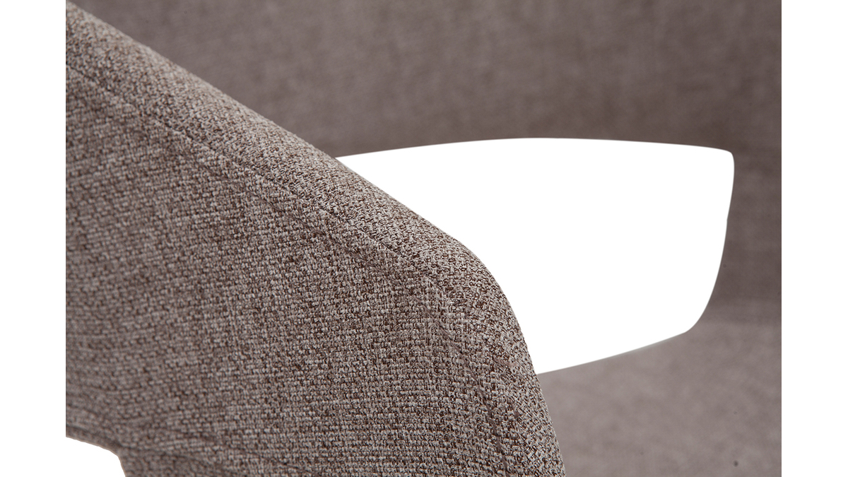 Chaises design en tissu taupe et bois clair (lot de 2) SLAM
