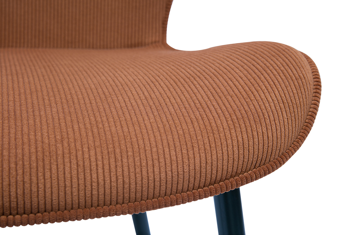 Chaises design en tissu velours ctel terre brle et mtal noir (lot de 2) ADDICT