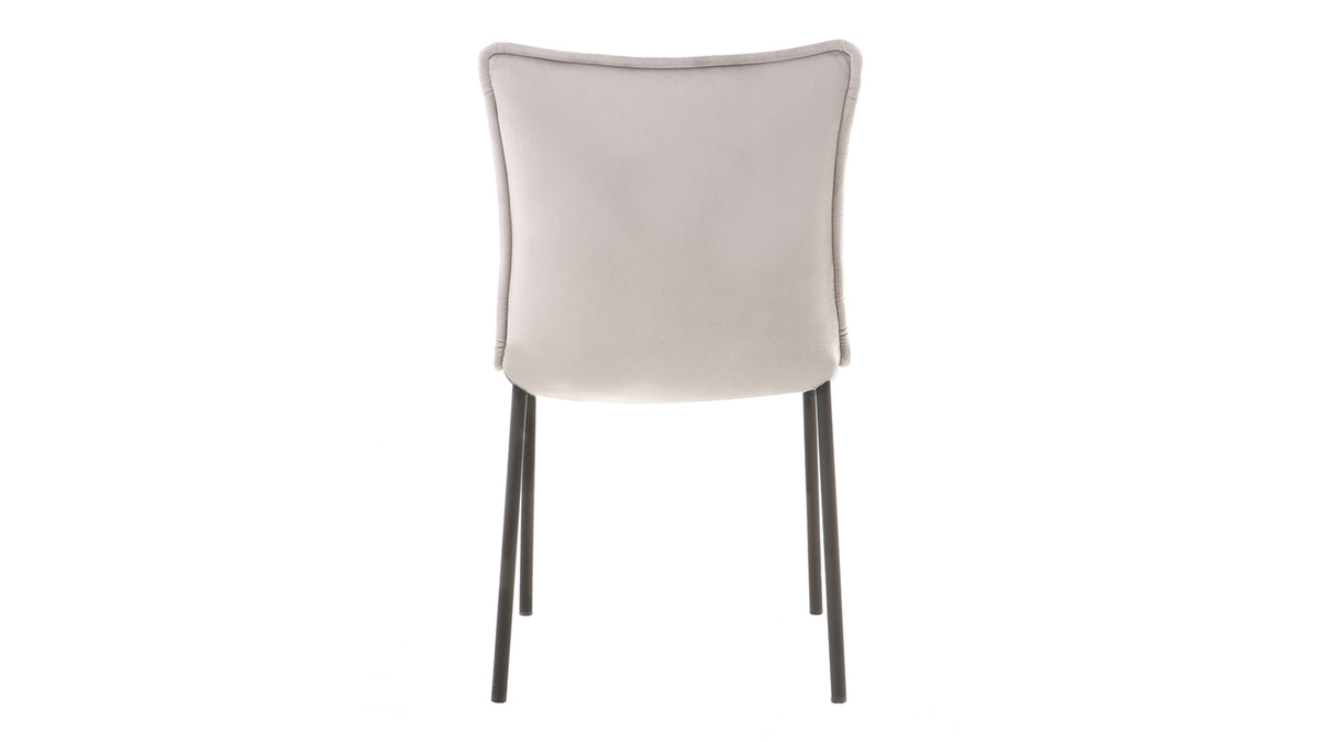 Chaises design en tissu velours gris (lot de 2) SOLACE