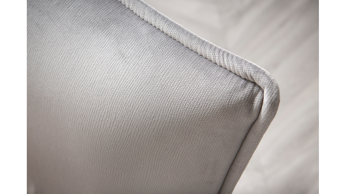 Chaises design en tissu velours gris (lot de 2) SOLACE