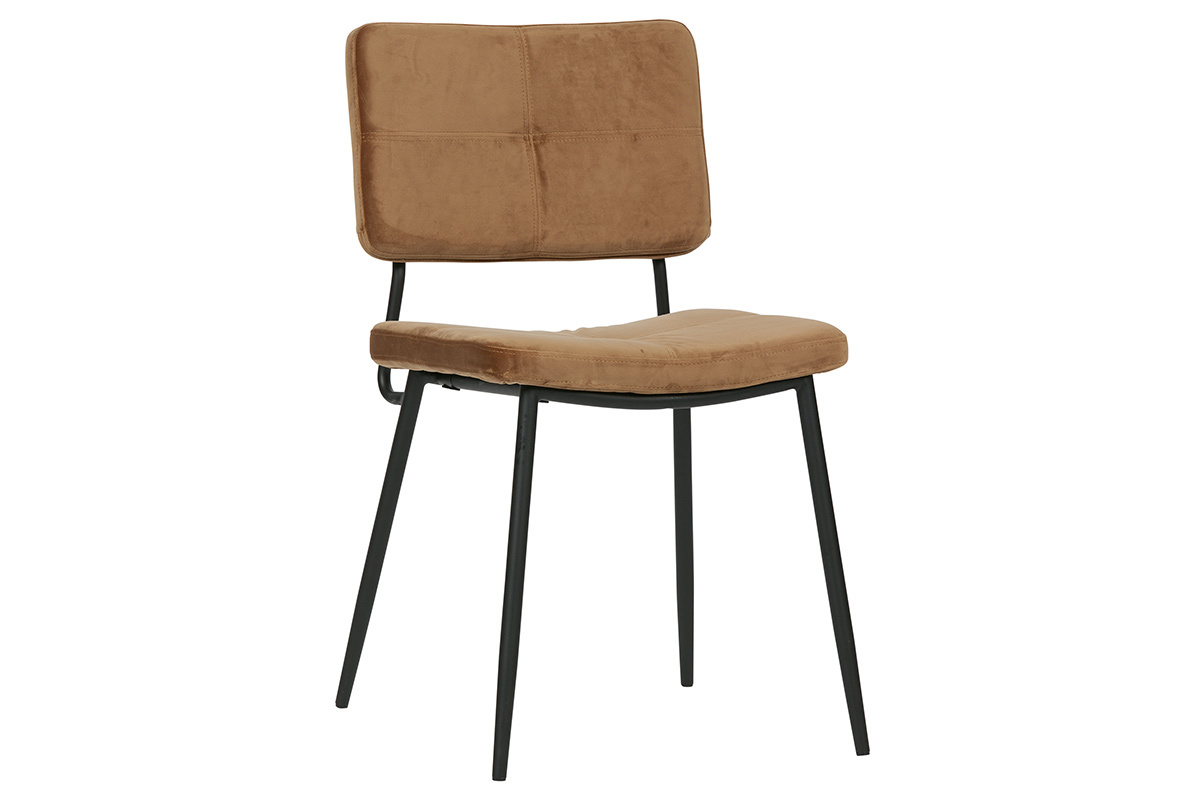 Chaises design en velours camel (lot de 2) GAB