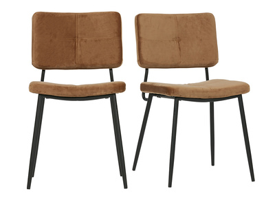 Chaises design en velours camel (lot de 2) GAB