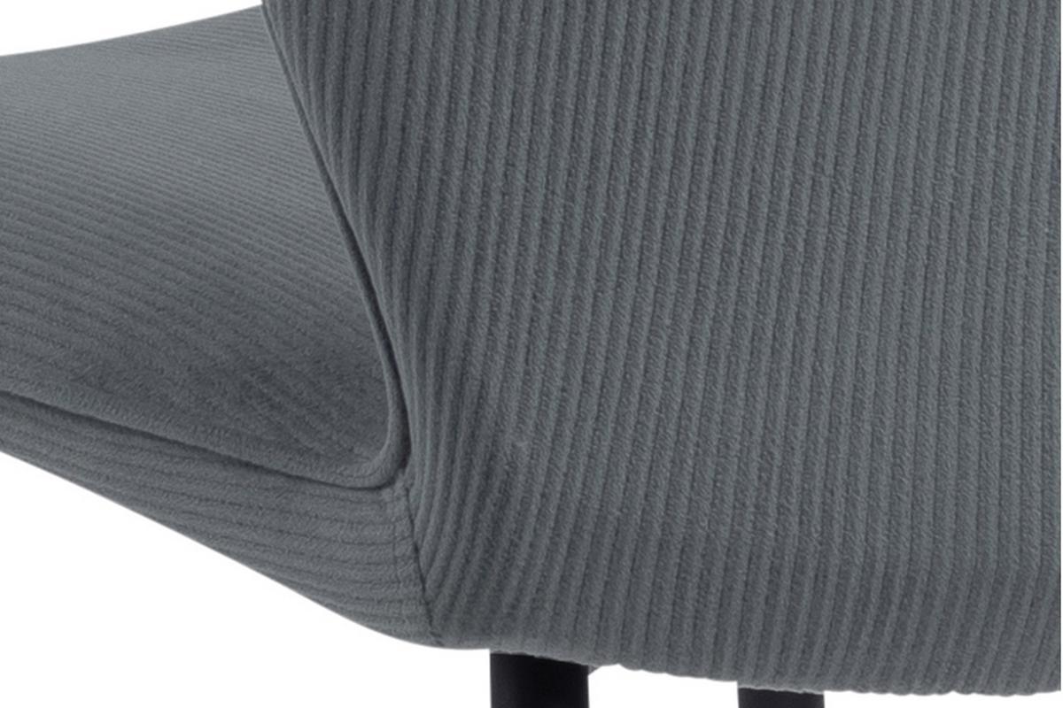 Chaises design en velours c�tel� gris et m�tal (lot de 2) ADDICT