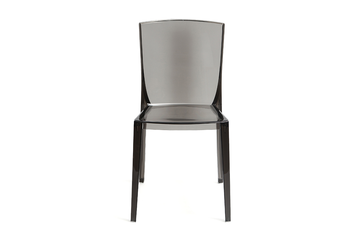 Chaises design fum�e transparentes empilables (lot de 2) ISLAND