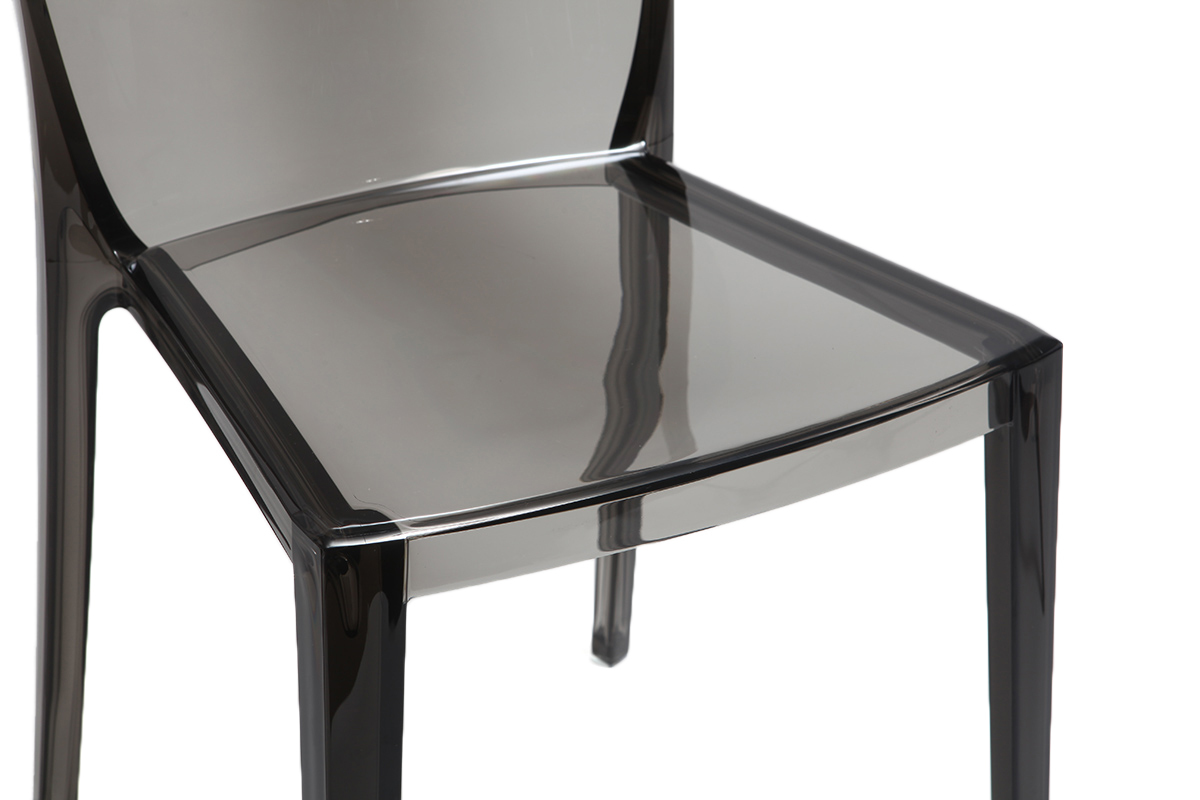 Chaises design fum�e transparentes empilables (lot de 2) ISLAND