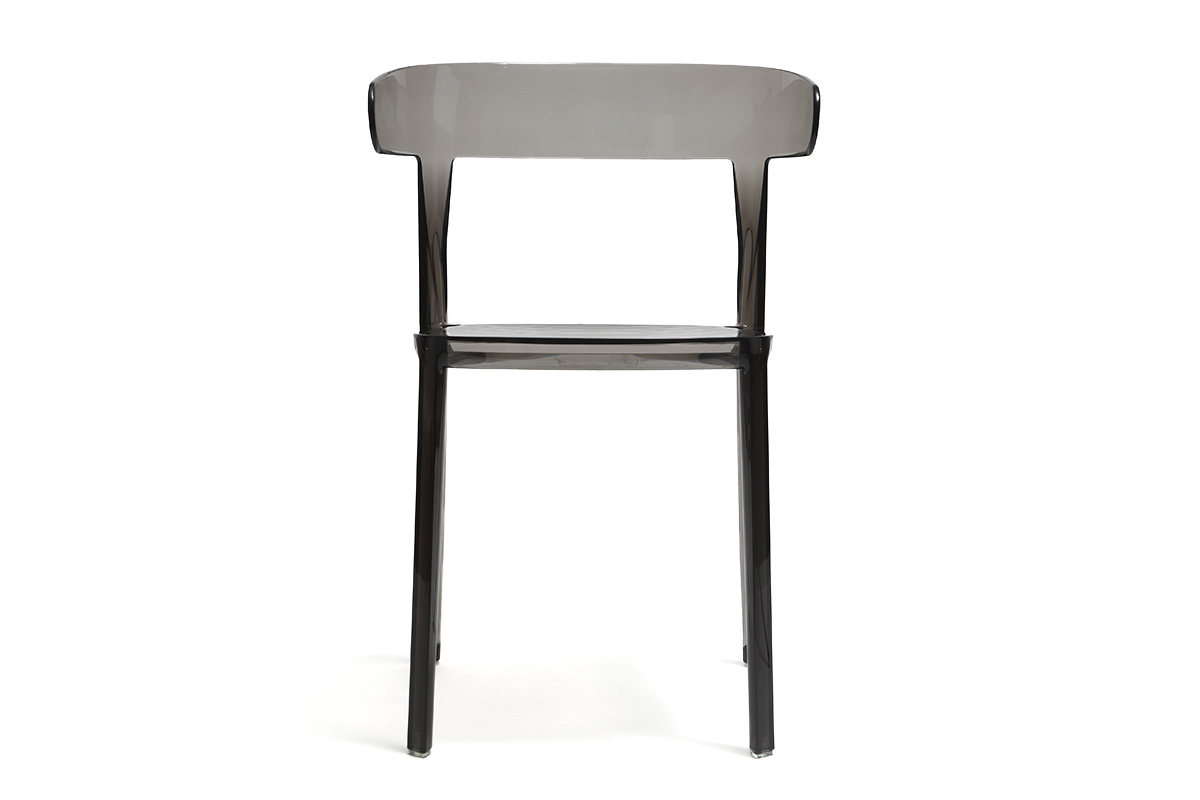 Chaises design fum�es transparentes empilables (lot de 2) PARADISE
