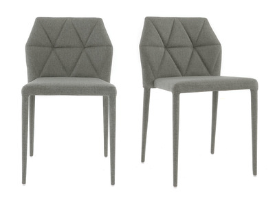 Chaises design gris clair lot de 2 KARLA
