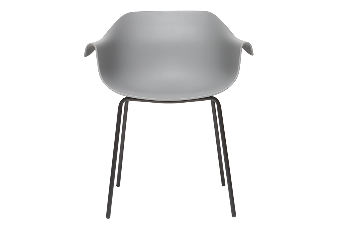 Chaises design gris et noir (lot de 2) COUTURE