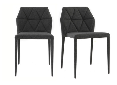 Chaises design grise - lot de 2 KARLA