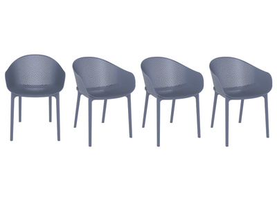 Chaises design grises int&eacute;rieur / ext&eacute;rieur (lot de 4) OSKOL