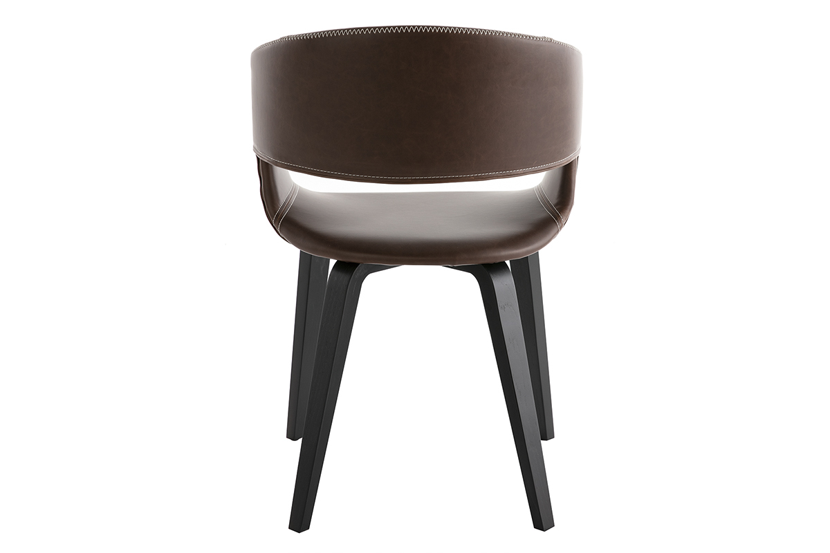 Chaises design marron pieds bois (lot de 2) SLAM