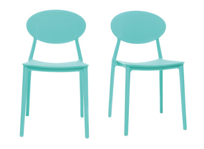 Chaises design menthe &agrave; l'eau polypropyl&egrave;ne empilables (lot de 2) ANNA