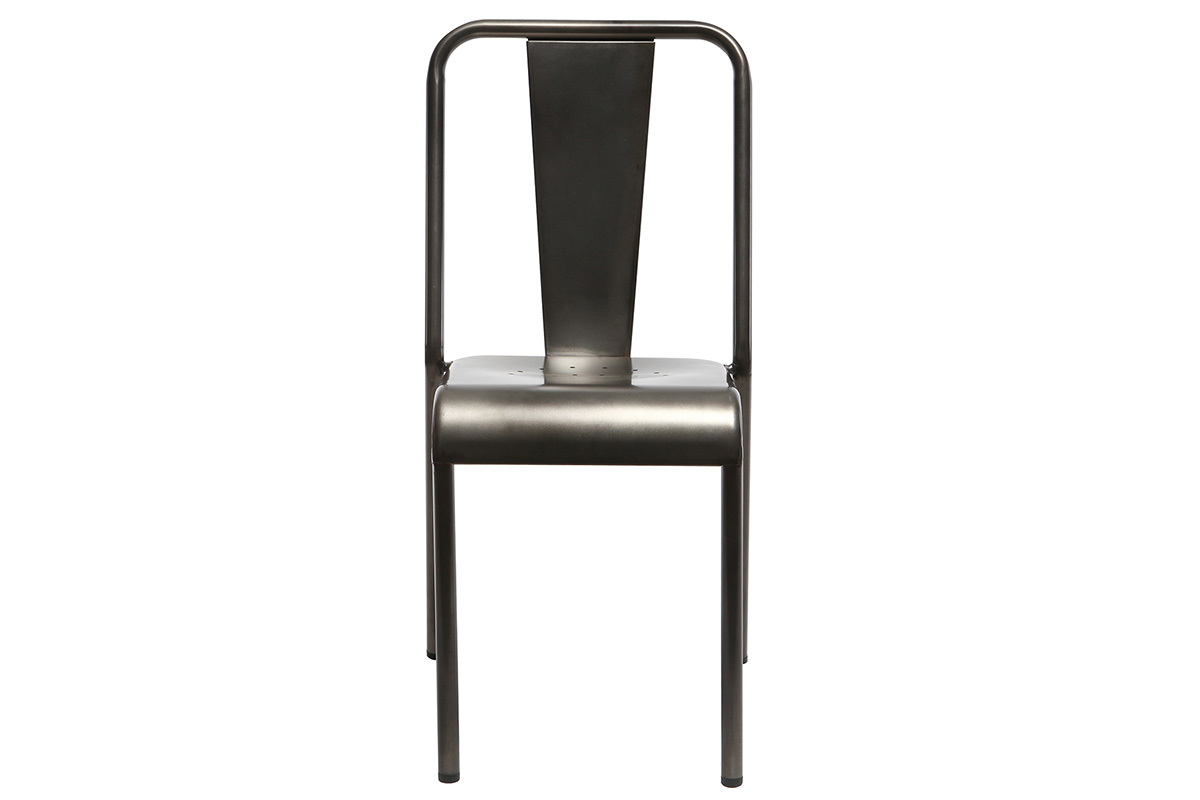 Chaises design m�tal inox (lot de 2) EVAN