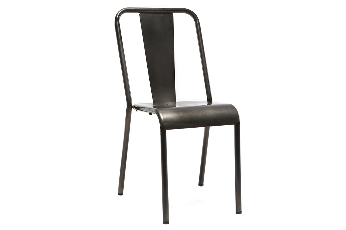 Chaises design m�tal inox (lot de 2) EVAN