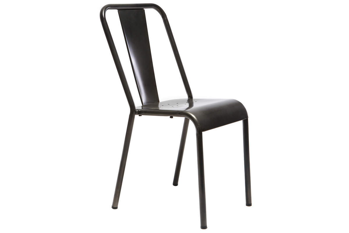Chaises design m�tal inox (lot de 2) EVAN