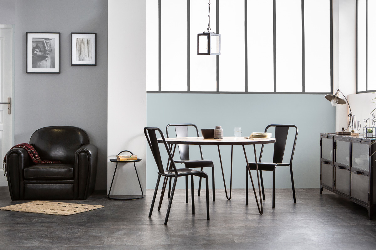 Chaises design m�tal inox (lot de 2) EVAN