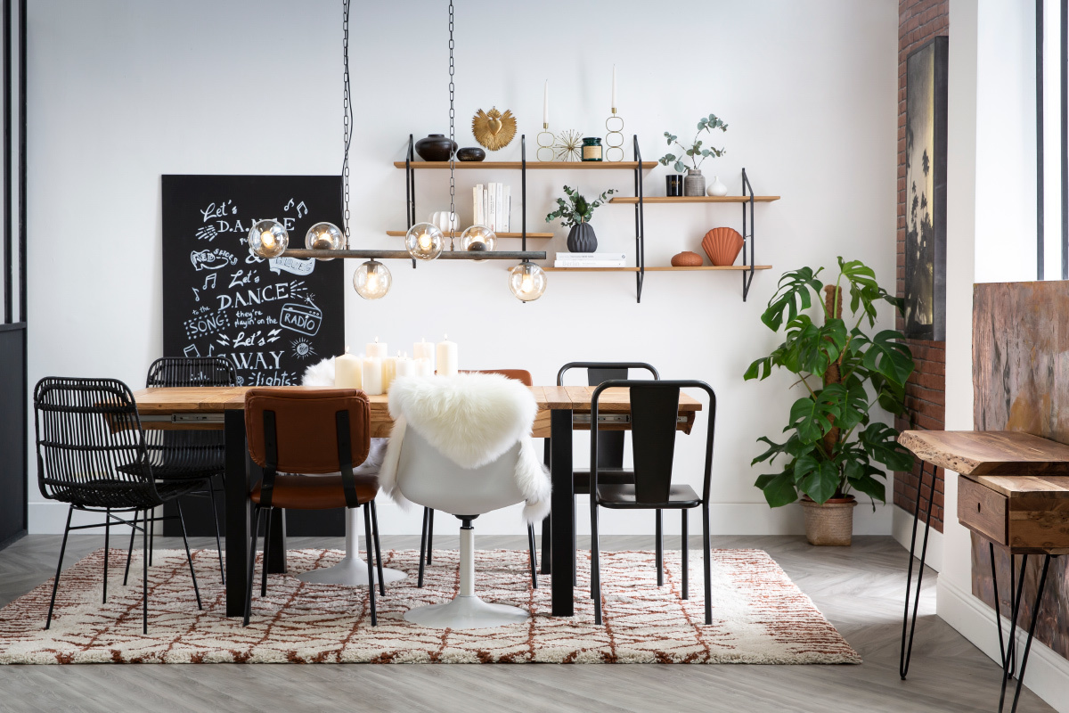 Chaises design m�tal inox (lot de 2) EVAN