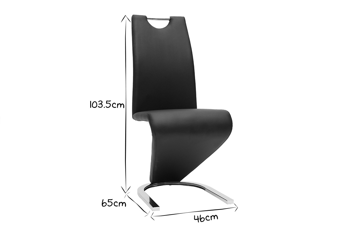 Chaises design noir (lot de 2) ANGY