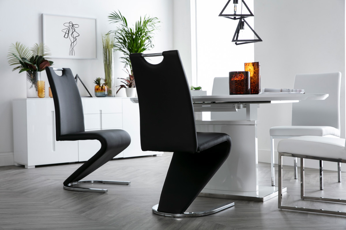 Chaises design noir (lot de 2) ANGY