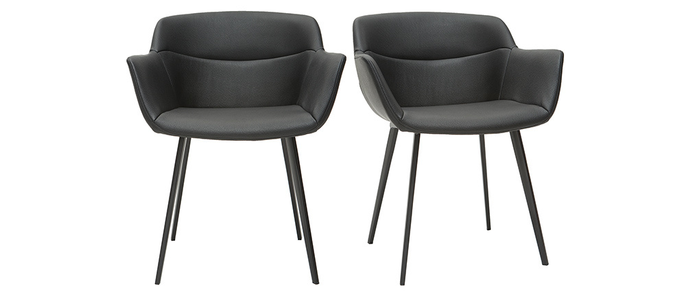 Chaises design noires (lot de 2) NERO