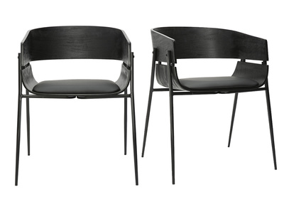 Chaises design noires (lot de 2) WESS