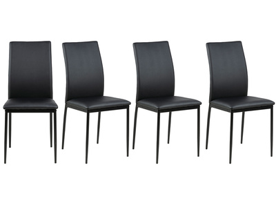 Chaises design noires (lot de 4) LUCKY