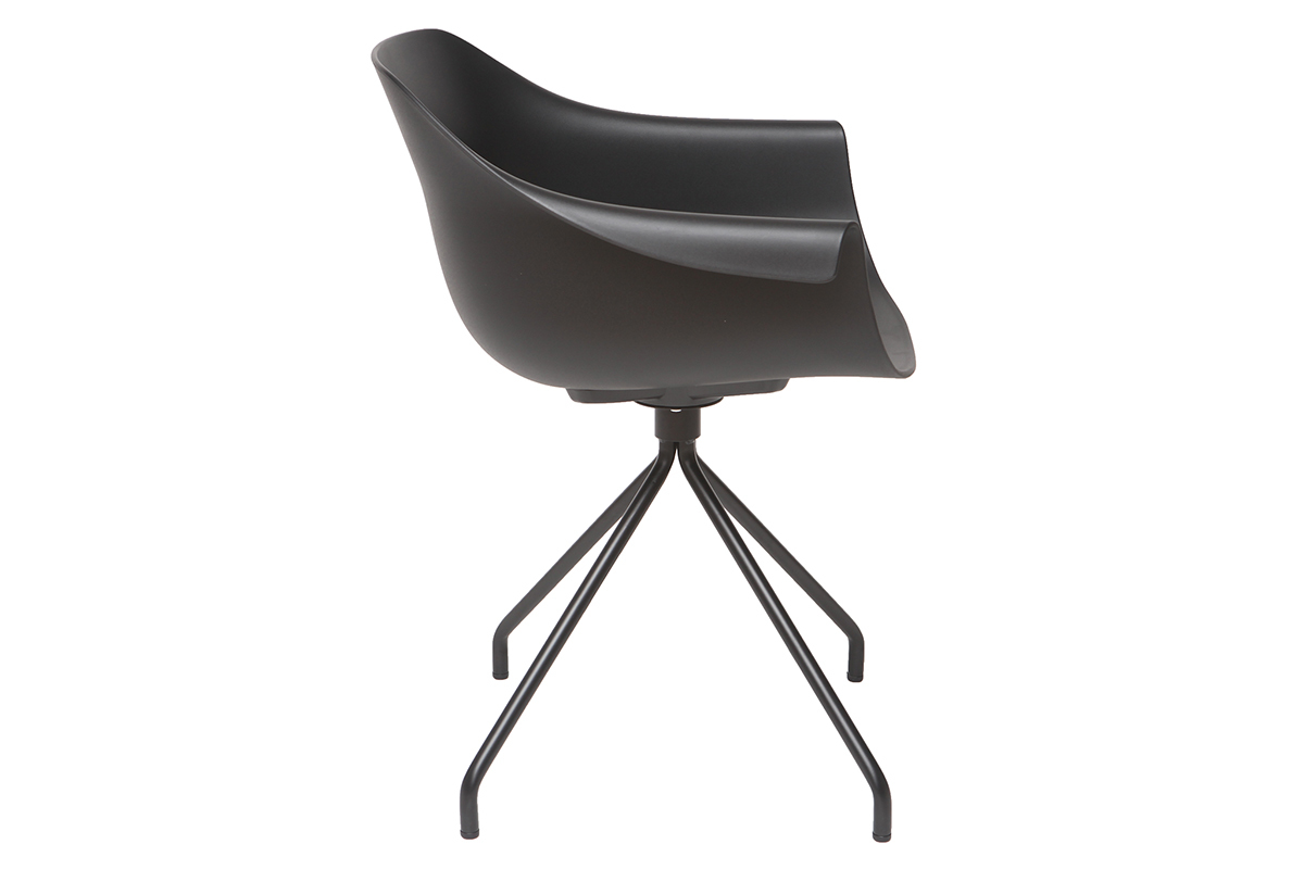 Chaises design noires avec pieds m�tal (lot de 2) COUTURE