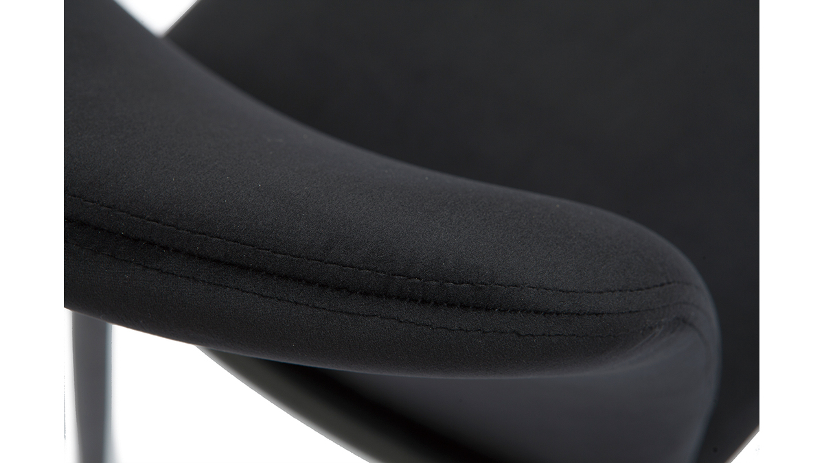 Chaises design noires en tissu velours et mtal (lot de 2) FOSTY