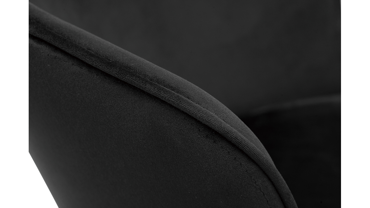 Chaises design noires en tissu velours et mtal (lot de 2) SERIF